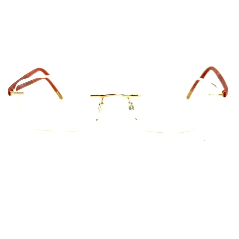 Silhouette Rimless Eyeglasses 5479 20 6055 Gold Red‎ Frame Austria 51-17-135